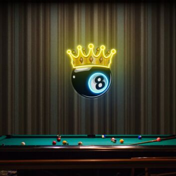 Brighten Up Your Space: King Business Logo Sign For Wall Billiards Wall Decor Led Uv Neon Sign Perfect for Bars, Game Rooms, and Office Decor.