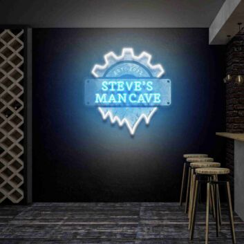 Revamp Your Space with Man Cave Christmas Gift Sign Lights Led UV Neon Sign - Ideal for Home Decor, Office Vibes, and Bar Ambiance.