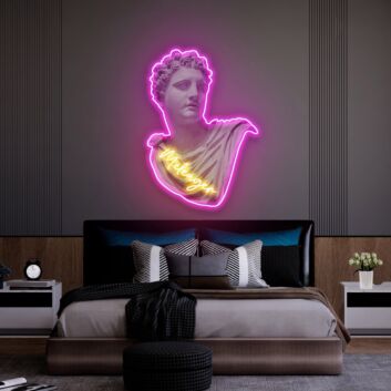 Transform Your Space: Meleager Statue Led Uv Neon Sign for Chic Home Decor, Perfect for Modern Living Rooms, Parties, and Weddings