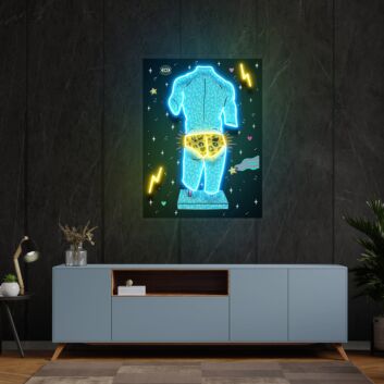 Brighten Your Space with Elegance - Set Of Posters With Greek Statues Led Uv Neon Sign for Home Decor, Office, and Sophisticated Events.