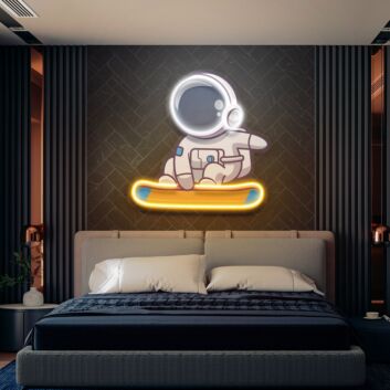 Brighten up your bar, office, or gaming room with the unique Skateboard Astronaut Custom Space Man Custom Led Uv Neon Signs.
