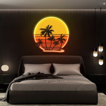 Brighten up your spaces with Sunset Art Led Uv Neon Sign – Perfect for Home Decor, Bars, and Weddings.