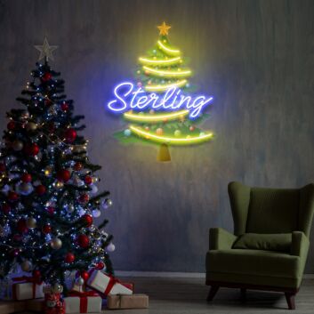 Brighten Your Holiday Celebrations and Office Festivities with the Tree Topper for Christmas Tree Led UV Neon Sign Christmas Decor.