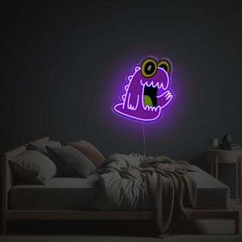 Brighten Up Your Child's Room or Next Birthday Bash with Little Purple Monster LED Neon Acrylic Artwork.