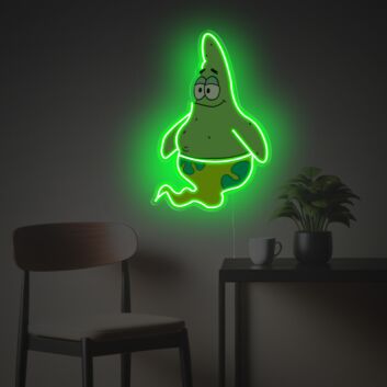 Elevate Your Space: Patrick Ghost LED Neon Acrylic Artwork for Home, Office, and Bar Ambiance.