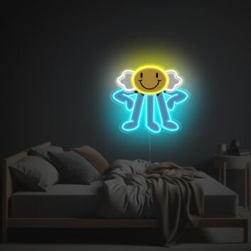 Bring a Whimsical Glow to Your Bar, Bedroom, or Office with Smily Guy With Three Legs LED Neon Acrylic Artwork.