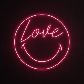Smiley Love Face Neon Sign
