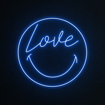 Smiley Love Face Neon Sign