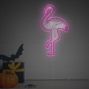 Skeletal Flamingo LED Neon Sign