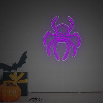 Transform Your Space: Skull Head Spider LED Neon Sign, Perfect for Halloween Decor, Themed Bars, and Edgy Home Interiors