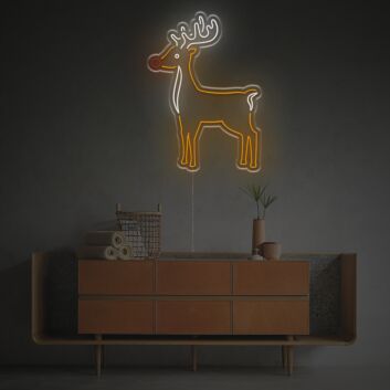 Brighten Up Your Holidays: Cute Christmas Elk Custom LED Neon Sign for Festive Home Decor, Joyful Office Celebrations, and Winter Parties!