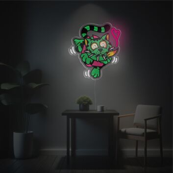 Dizzy Green Cat LED Neon Acrylic Art Sign