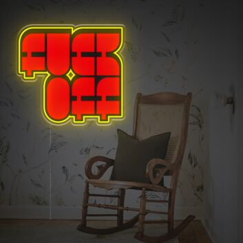 Brighten Your Space with Attitude: Fuxk Off Sign LED Neon Acrylic Artwork for Bars, Gaming Rooms, and Edgy Office Decor.