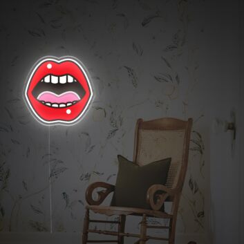 Bring a Radiant Glow to Bars, Weddings, and Home Décor with Opening Red Lip LED Neon Acrylic Artwork.