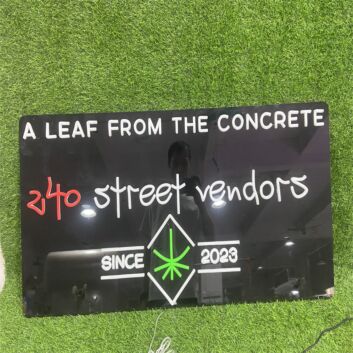 A Leaf From The Concrete Leaf Emblem Custom LED Neon Sign