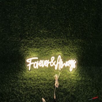 Brighten Up Your Wedding, Anniversary, or Romantic Evenings with the Forever And Always White LED Neon Sign.