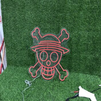 Brighten Your Space: Red One Piece Logo Custom LED Neon Sign - Perfect for Home Decor, Office Ambiance, Storefronts, Bars, Weddings, and Parties.