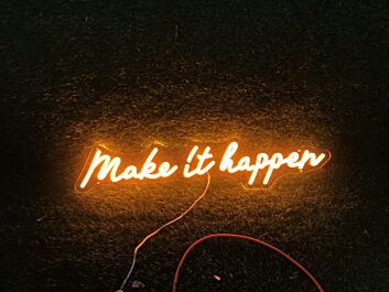 Brighten Your Office, Store, or Wedding: Make It Happen Yellow Custom LED Neon Sign Brings Inspiration Everywhere