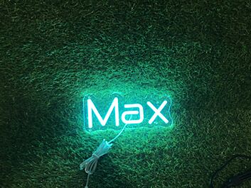 Brighten Your Office, Store, and Bar Ambiance with the Max Blue LED Neon Sign.