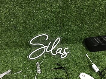Brighten Up Any Space: Silas White LED Neon Sign for Home Decor, Office Ambiance, and Celebratory Events