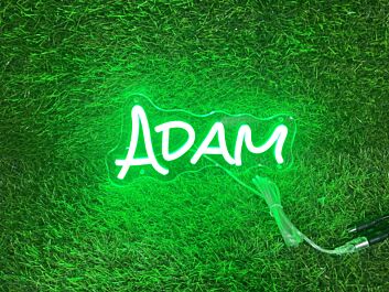 Brighten Up Any Space: Adam Greet LED Neon Sign, Perfect for Home Decor, Office, Storefronts, and Celebrations.