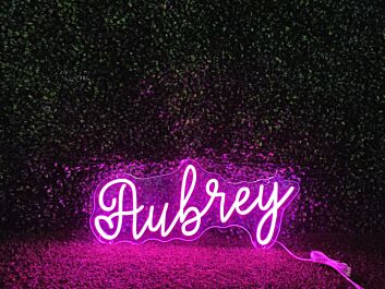 Elevate Your Space: Aubrey LED Neon Sign, Perfect for Home Decor, Office Glamour, and Event Highlights