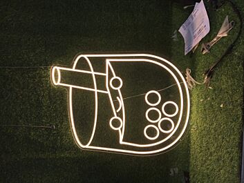 Brighten Up Your Cafe or Kitchen with the Cheerful Bubble Tea Yellow LED Neon Sign.