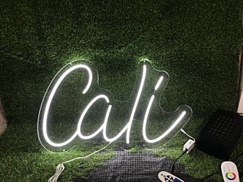 Brighten Up Your Space: Cali White LED Neon Sign for Home Decor, Office Vibes, and Vibrant Bar Atmospheres