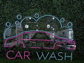 Brighten Your Garage, Bar, or Auto Shop Ambiance with the Car Wash LED Neon Sign.