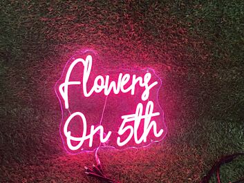 Brighten Your Wedding and Bar Ambiance with Flowers On 5th LED Neon Sign.