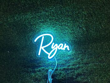 Brighten Up Your Space: Ryan Blue Neon Sign for Home Decor, Office Ambiance, Storefronts, and Lively Bar Settings