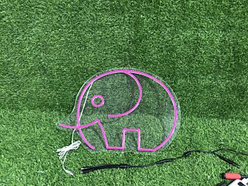 Brighten Your Space: Perfect for Home Decor, Bars, and Weddings with the Simple Elephant Line Drawing Pink LED Neon Sign.