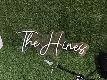 Brighten Up Your Space: The Hines White LED Neon Sign for Home, Office, Bars, and Weddings.