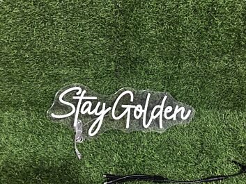 Brighten Up Your Space: Yellow Stay Golden LED Neon Sign for Home Decor, Bars, and Celebratory Events