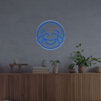 Brighten Up Your Space: Tear Of Joy Emoji LED Neon Sign, Perfect for Home Decor, Office Cheer, and Fun Parties.