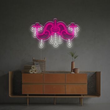 Elevate your space with the Crystal Chandelier LED Neon Sign, perfect for weddings, chic bars, and upscale store décor.