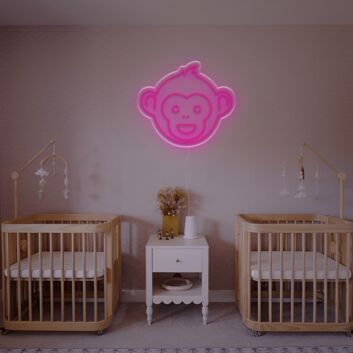 Brighten Up Your Space: Cute Monkey Head LED Neon Sign for Bars, Bedrooms, and Playful Office Decorations