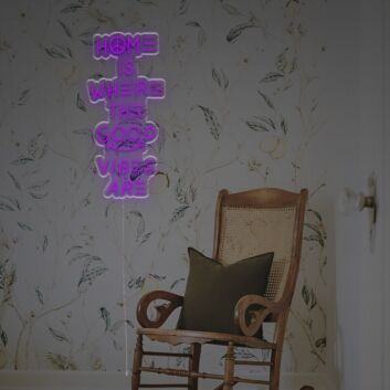 Brighten Up Your Space: Perfect for Home Decor, Office Ambiance, and Bar Settings with Home Is Where The Good Vibe Are LED Neon Sign.