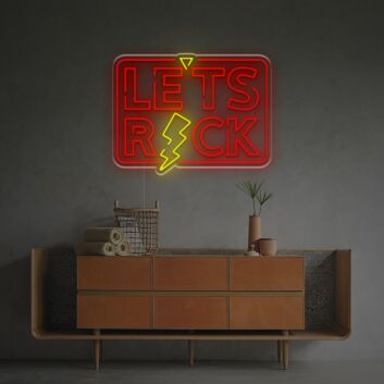 Bring electrifying vibes to your bar, concert, or music event with Lets Rock With Lightning LED Neon Sign.