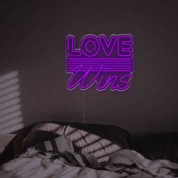 Love Wins Striped Lettering LED Neon Sign