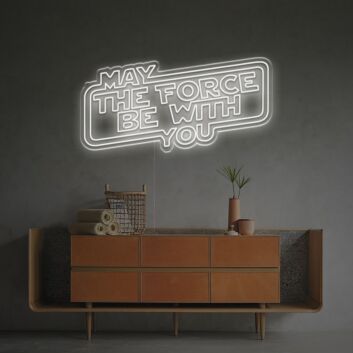 Light Up Your Space with May The Force Be With You LED Neon Sign - Perfect for Mancaves, Home Theaters, and Sci-Fi Themed Parties