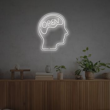 Elevate Your Home, Office, or Bar Ambiance with the Open Brain LED Neon Sign.