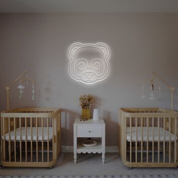 Brighten Your Space: Cute Panda Head LED Neon Sign Perfect for Kids' Rooms, Play Areas, and Birthday Celebrations