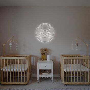 Enhance Any Space with the Little Robot With Circle LED Neon Sign - Perfect for Home Decor, Bars, and Children's Rooms.