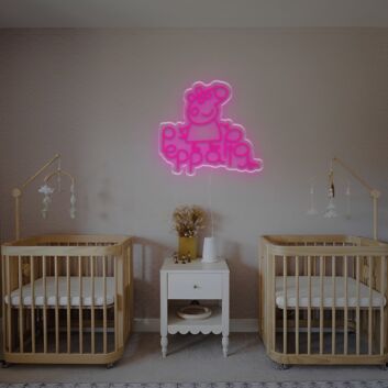 Peppa Pig Character and Wordmark LED Neon Sign