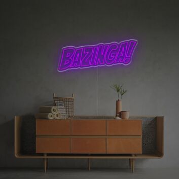 Brighten Up Your Space: Bazinga LED Neon Sign for Office, Bar, and Home Decor Elegance