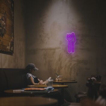 Brighten Your Kitchen or Dining Area with a Knife And Fork LED Neon Sign - Perfect for Home Decor, Restaurants, and Celebratory Events