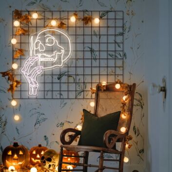 Elevate Your Bar or Man Cave Ambiance with the Smoking Skull Man LED Neon Sign