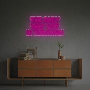 Elevate Your Space: The Only Way Out Is Through LED Neon Sign for Chic Home Decor, Trendy Bars, and Inspirational Office Environments.