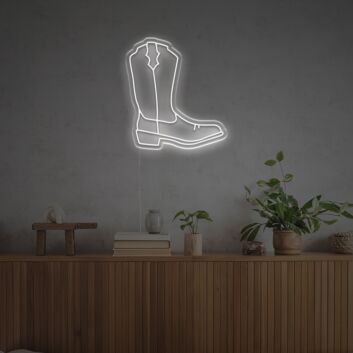 Cowboy Boot Outline LED Neon Sign